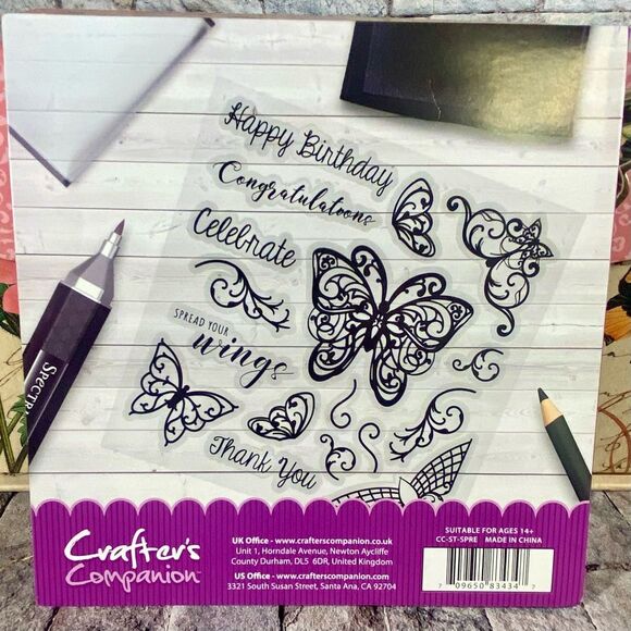 Crafters Companion Clear Acrylic Stamps 17 Piece Set Card Making Scrapbook Craft - Picture 5 of 5